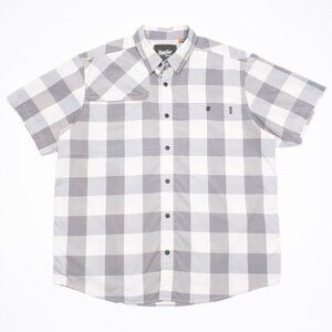 Howler Bros Plaid Shirt Men's Large Vented Short Sleeve Gray Pocket Button-Up